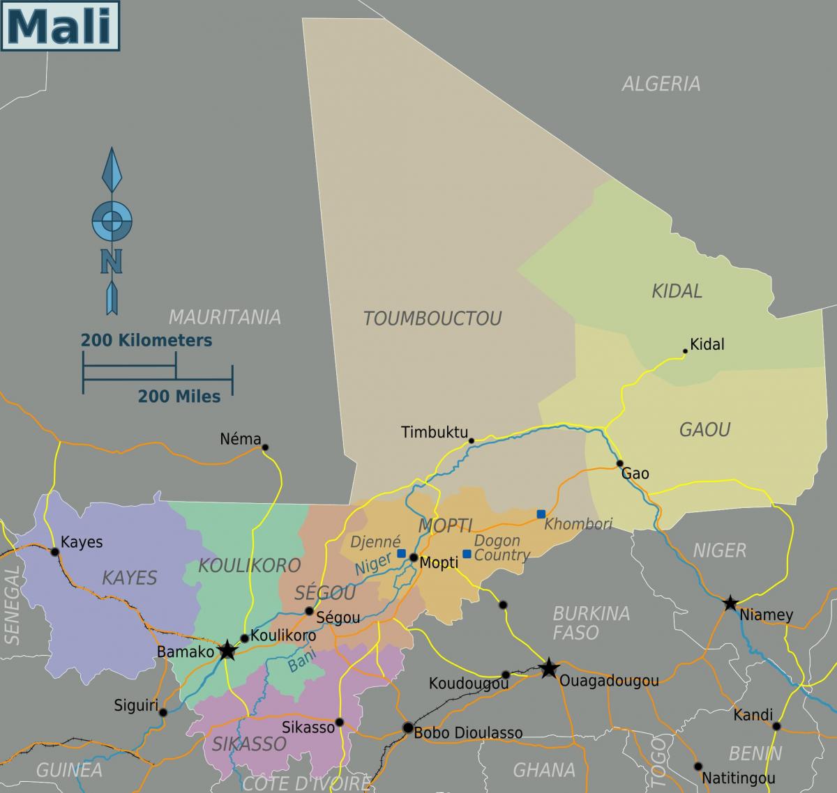 Geografia Mali mapie