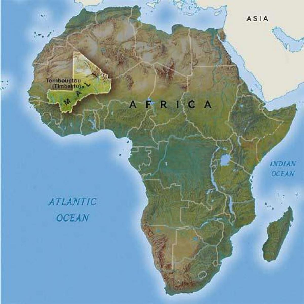 Mali w Zachodniej Afryce mapie