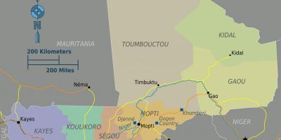 Mapa Mali regionów